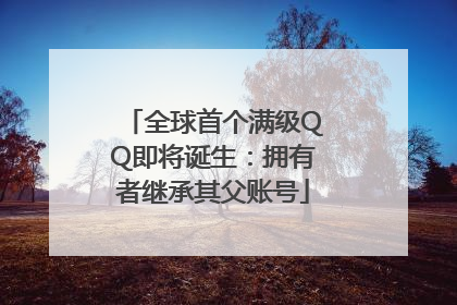 全球首个满级QQ即将诞生：拥有者继承其父账号