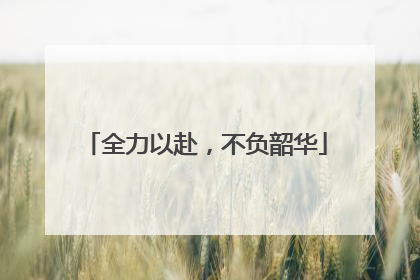 全力以赴，不负韶华