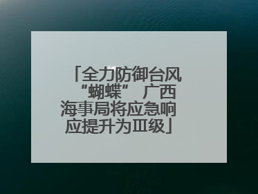 全力防御台风“蝴蝶” 广西海事局将应急响应提升为Ⅲ级