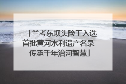 兰考东坝头险工入选首批黄河水利遗产名录 传承千年治河智慧