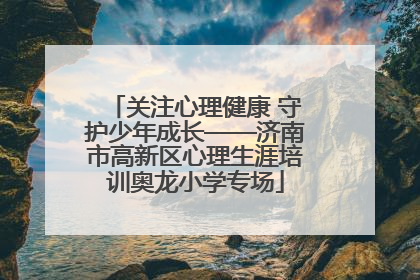 关注心理健康 守护少年成长——济南市高新区心理生涯培训奥龙小学专场