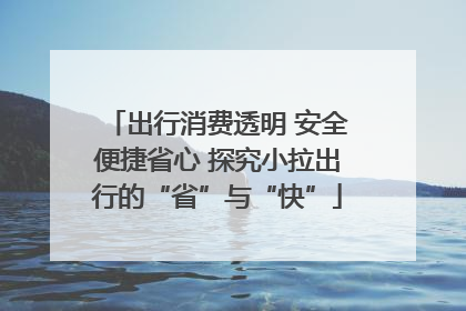 出行消费透明 安全便捷省心 探究小拉出行的“省”与“快”