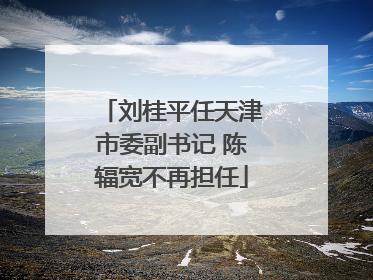 刘桂平任天津市委副书记 陈辐宽不再担任