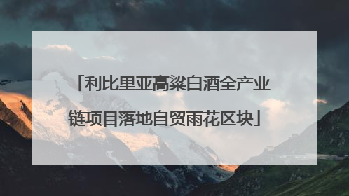 利比里亚高粱白酒全产业链项目落地自贸雨花区块