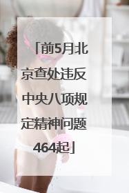 前5月北京查处违反中央八项规定精神问题464起