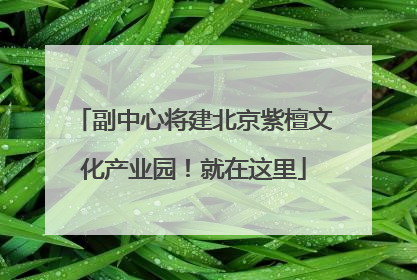 副中心将建北京紫檀文化产业园！就在这里