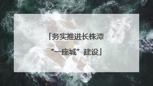 务实推进长株潭“一座城”建设