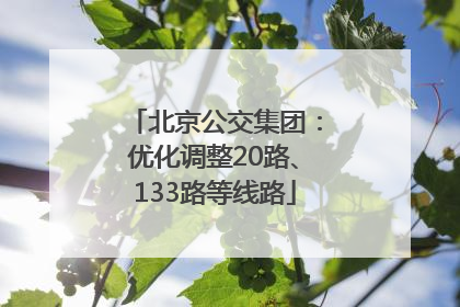北京公交集团：优化调整20路、133路等线路