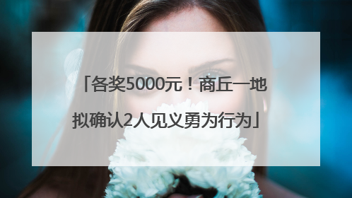 各奖5000元！商丘一地拟确认2人见义勇为行为