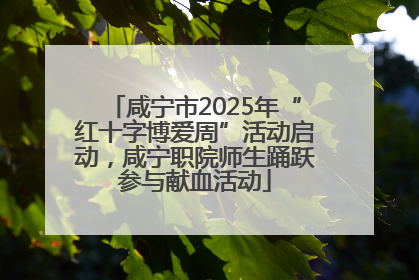 咸宁市2025年“红十字博爱周”活动启动，咸宁职院师生踊跃参与献血活动