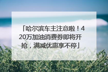 哈尔滨车主注意啦！420万加油消费券即将开抢，满减优惠享不停
