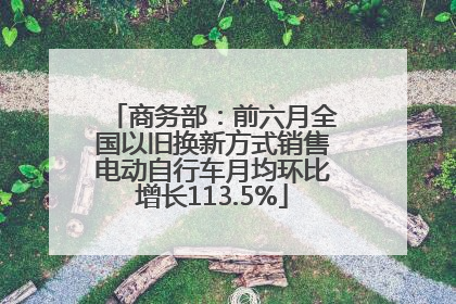商务部：前六月全国以旧换新方式销售电动自行车月均环比增长113.5%