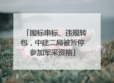 围标串标、违规转包，中建二局被暂停参加军采资格