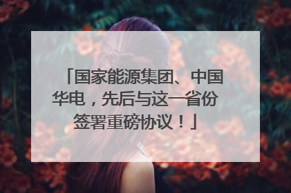 国家能源集团、中国华电，先后与这一省份签署重磅协议！