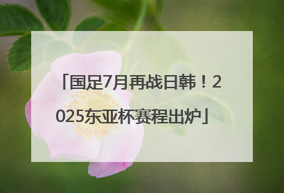 国足7月再战日韩！2025东亚杯赛程出炉