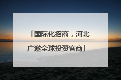 国际化招商，河北广邀全球投资客商