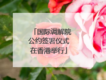 国际调解院公约签署仪式在香港举行