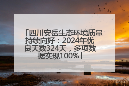 四川安岳生态环境质量持续向好：2024年优良天数324天，多项数据实现100%