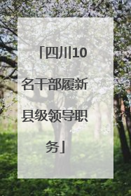 四川10名干部履新县级领导职务
