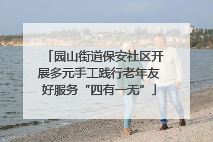 园山街道保安社区开展多元手工践行老年友好服务“四有一无”