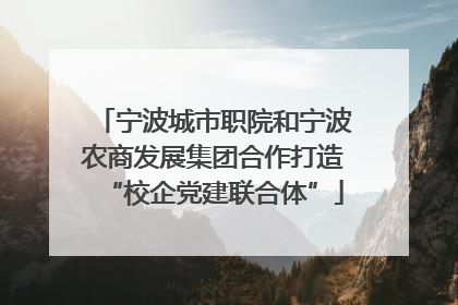 宁波城市职院和宁波农商发展集团合作打造“校企党建联合体”