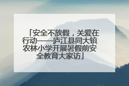 安全不放假，关爱在行动——庐江县同大镇农林小学开展暑假前安全教育大家访