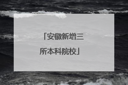 安徽新增三所本科院校