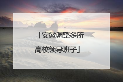 安徽调整多所高校领导班子
