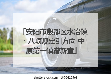 安阳市殷都区水冶镇：八项规定引方向 中原第一镇谱新章