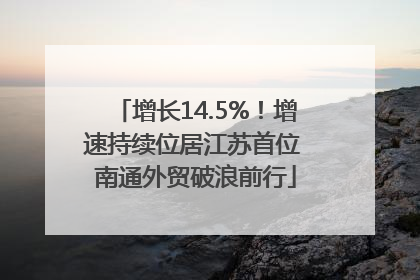 增长14.5%！增速持续位居江苏首位 南通外贸破浪前行