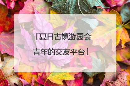 夏日古镇游园会 青年的交友平台