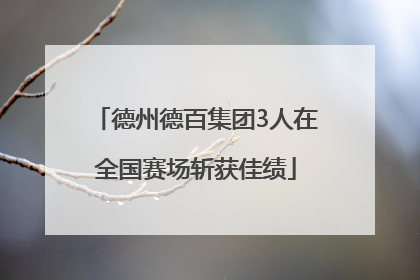 德州德百集团3人在全国赛场斩获佳绩