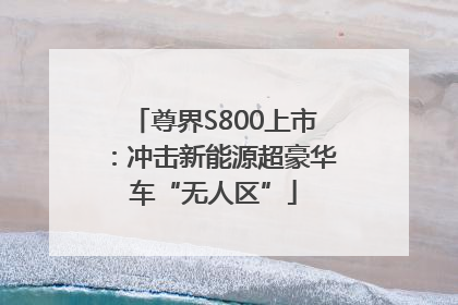 尊界S800上市：冲击新能源超豪华车“无人区”