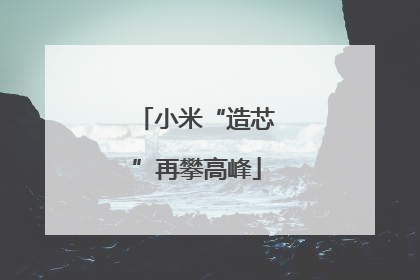 小米“造芯”再攀高峰