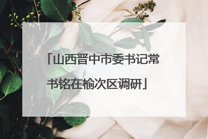 山西晋中市委书记常书铭在榆次区调研