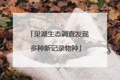 巢湖生态调查发现多种新记录物种