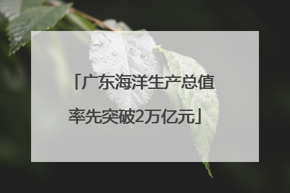 广东海洋生产总值率先突破2万亿元