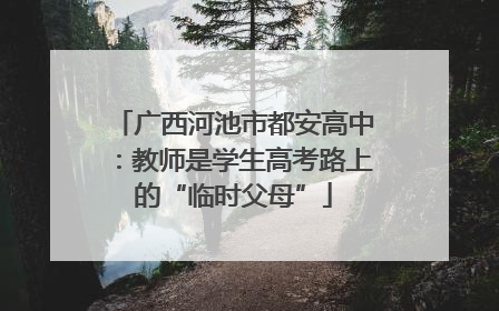 广西河池市都安高中：教师是学生高考路上的“临时父母”