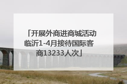 开展外商进商城活动 临沂1-4月接待国际客商13233人次