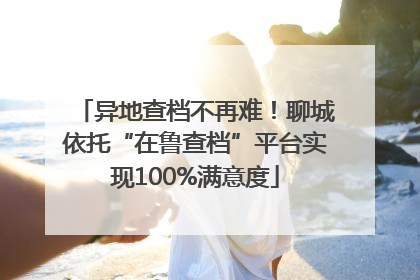 异地查档不再难！聊城依托“在鲁查档”平台实现100%满意度