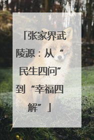 张家界武陵源：从“民生四问”到“幸福四解”