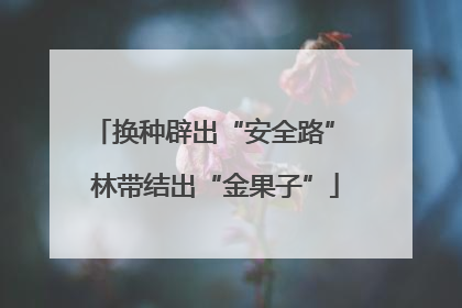 换种辟出“安全路” 林带结出“金果子”