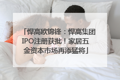 悍高欧锦锋：悍高集团IPO注册获批！家居五金资本市场再添猛将
