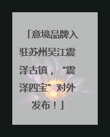 意境品牌入驻苏州吴江震泽古镇，“震泽四宝”对外发布！