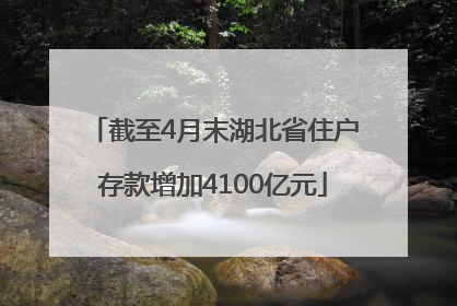 截至4月末湖北省住户存款增加4100亿元