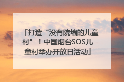 打造“没有院墙的儿童村”！中国烟台SOS儿童村举办开放日活动