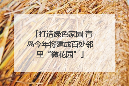 打造绿色家园 青岛今年将建成百处邻里“微花园”