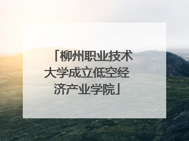 柳州职业技术大学成立低空经济产业学院