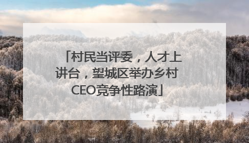村民当评委，人才上讲台，望城区举办乡村CEO竞争性路演
