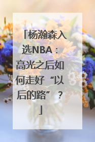 杨瀚森入选NBA：高光之后如何走好“以后的路”？
